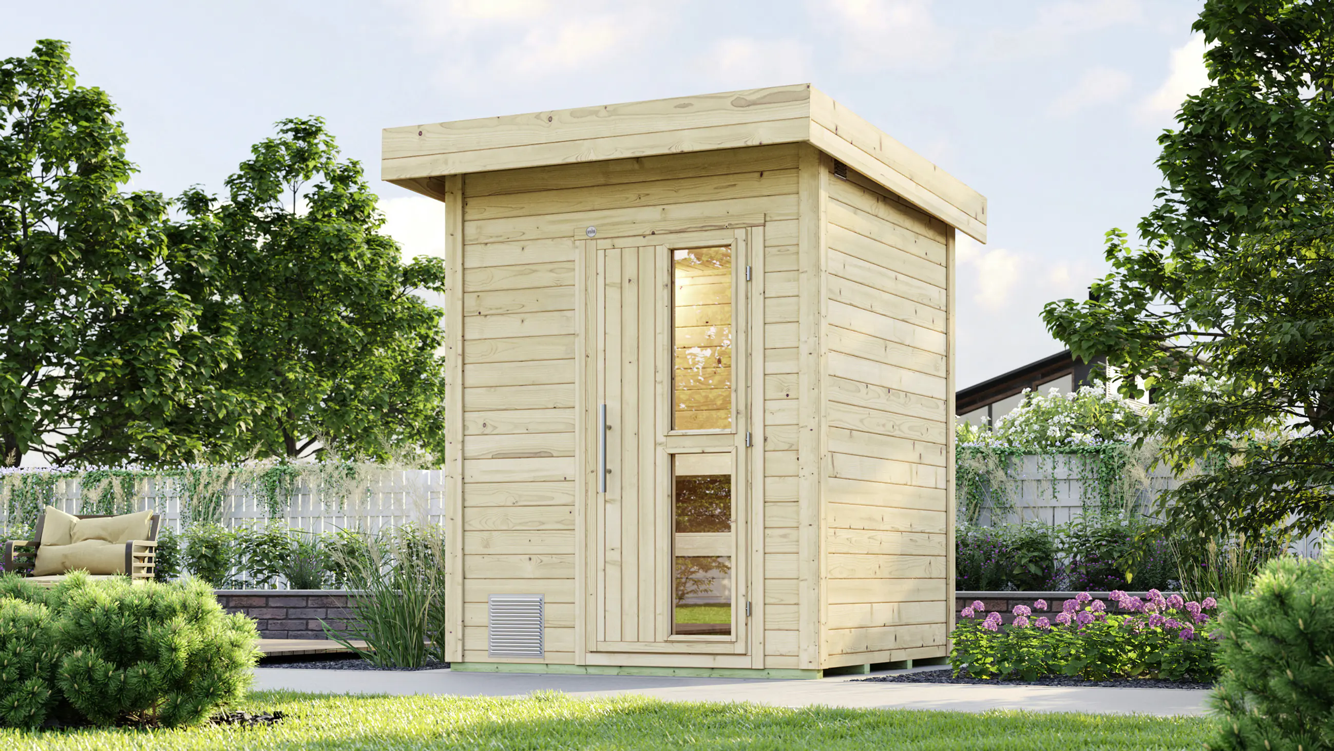 Weka Gartensauna Naantali natur Sparset inkl. 9 kW Ofen BioS