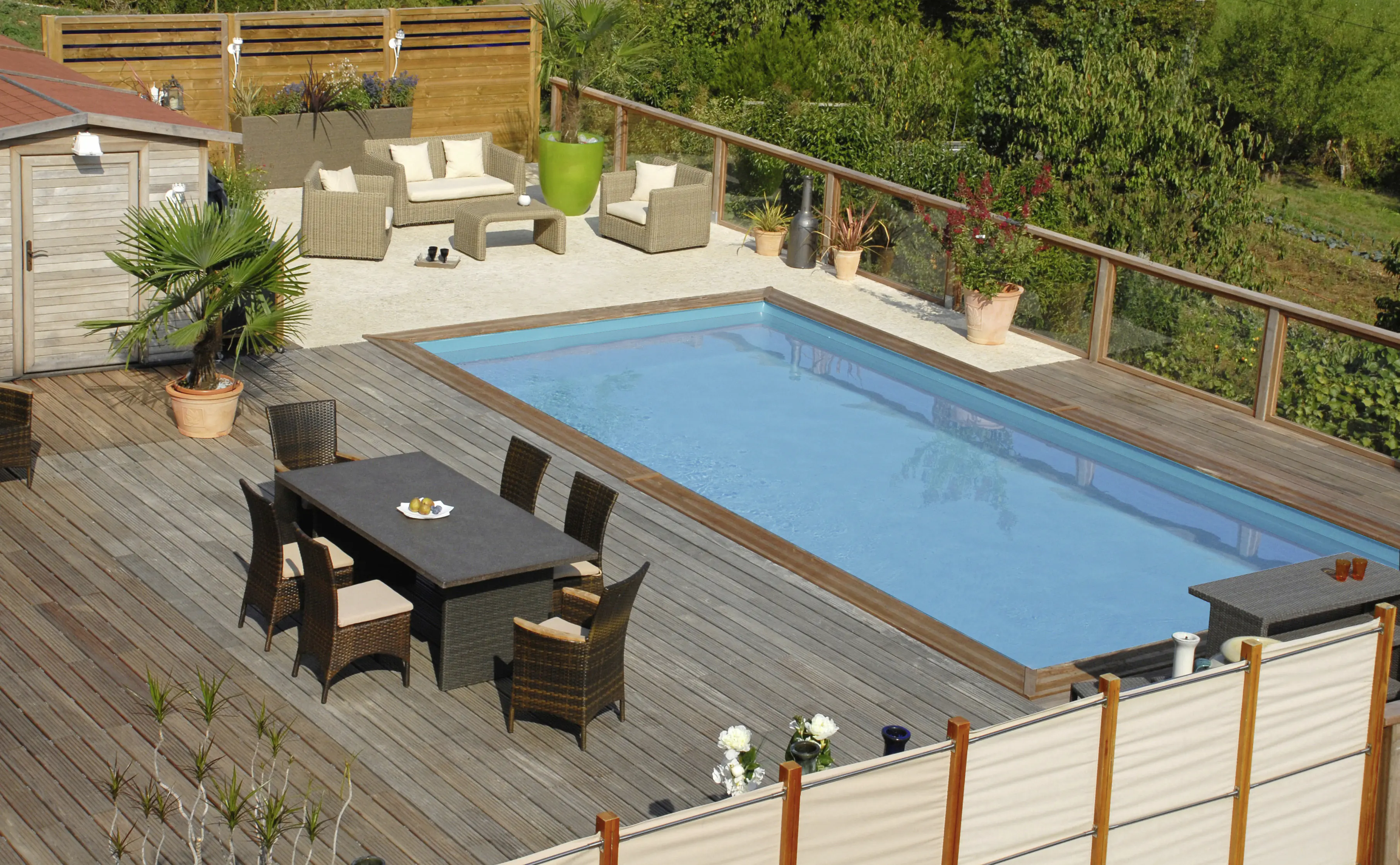 Gre Holzpool Mint Komplettset rechteckig 1010 x 418 x 146 cm natur