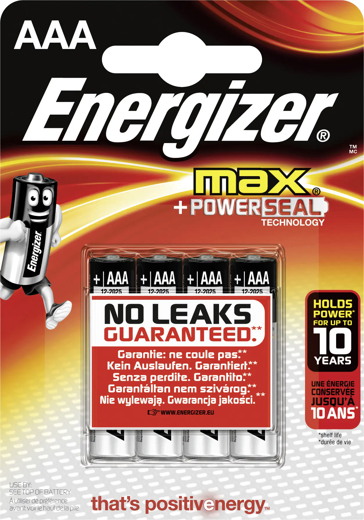 Energizer Max Alkaline Batterie Micro AAA 1,5 V, 4er Pack