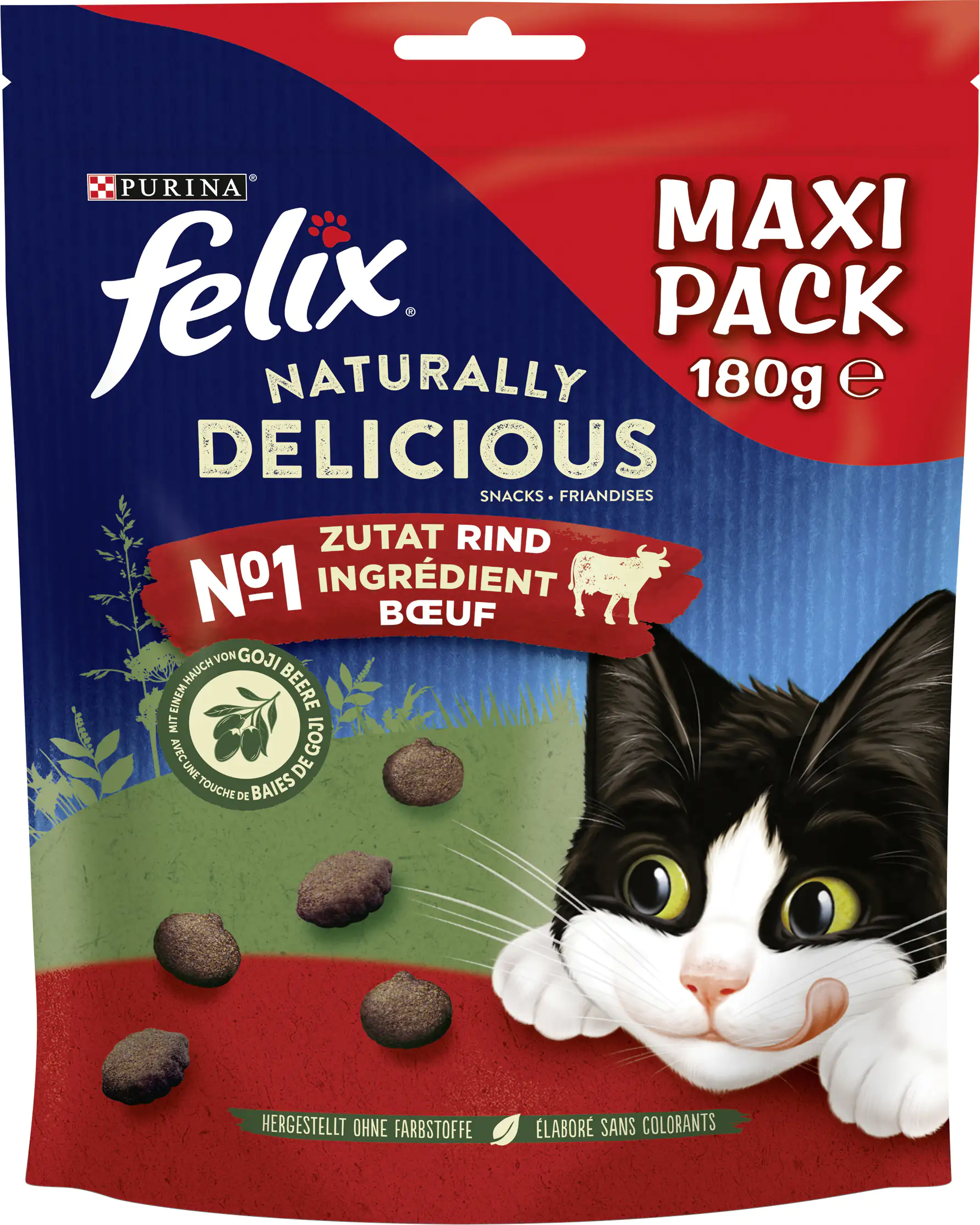 Felix Naturally Delicious Rind mit einem Hauch von Goji Beere 180 g