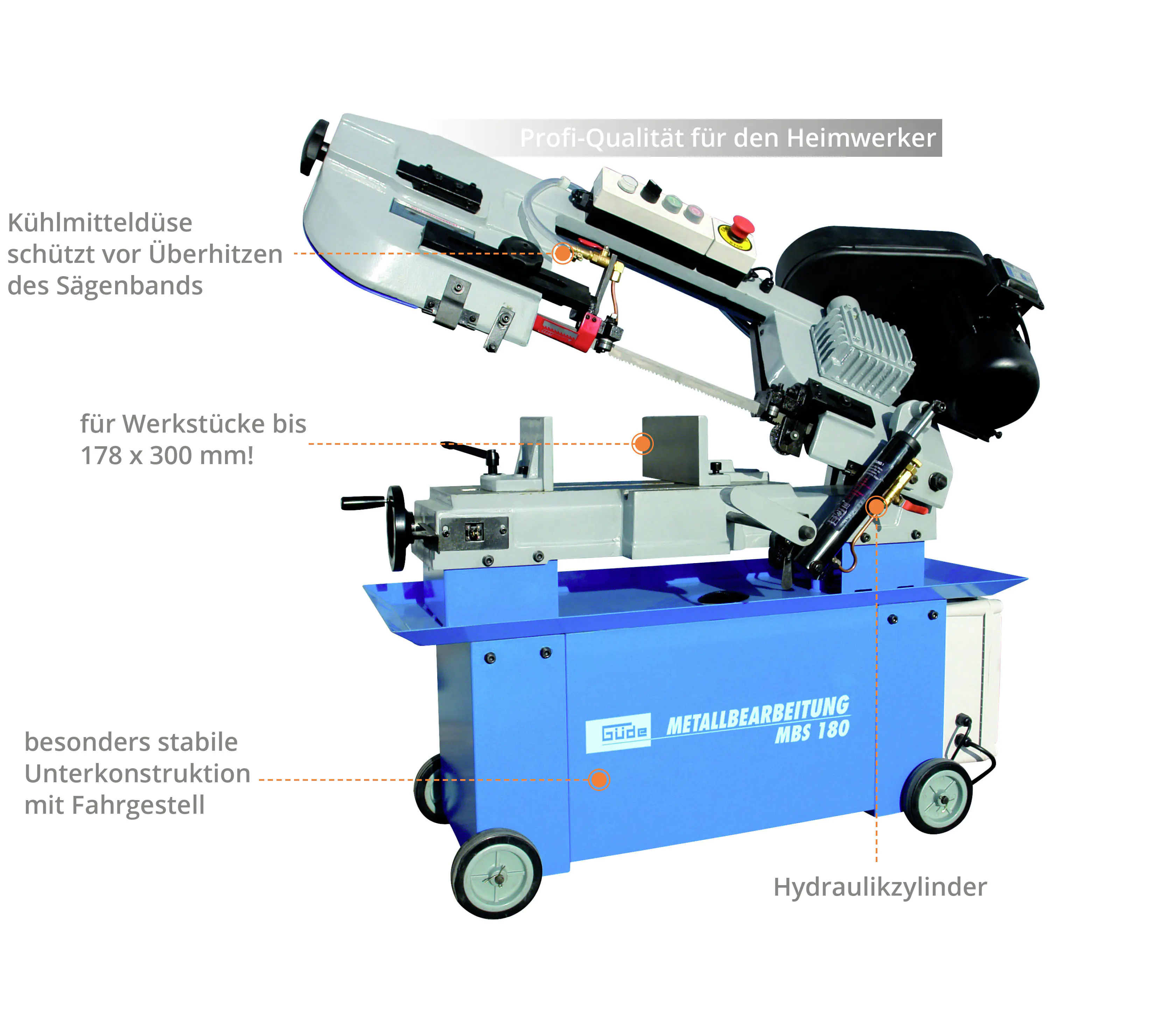 Güde Metallbandsäge MBS 180 400 V 750 Watt