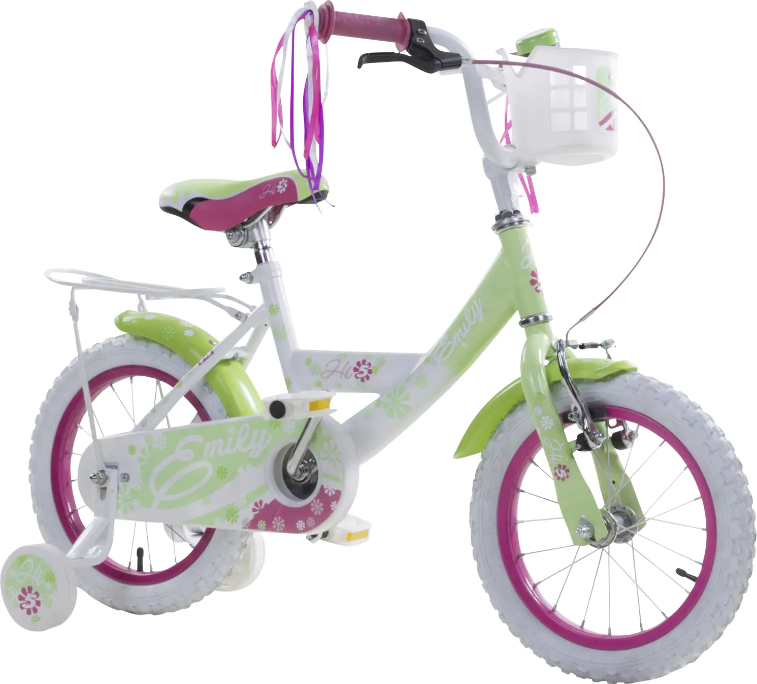 Hi5 Kinderfahrrad Emily Mädchen 14 Zoll weiß grün