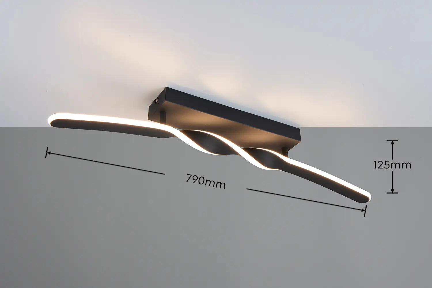 Reality LED Deckenleuchte Ginko 18W schwarz Metall warmweiß