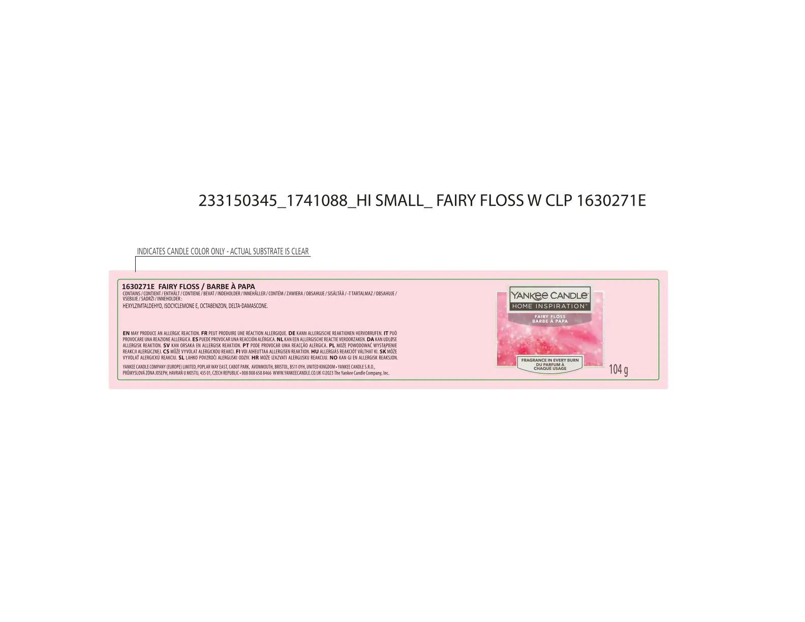Yankee Candle Duftkerze Kleines Glas Fairy Floss 104 g, rosa Yankee Candle Duftkerze Kleines Glas Fairy Floss 104 g, rosa