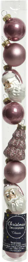 Kaemingk Weihnachtliche Figuren aus Glas samtpink