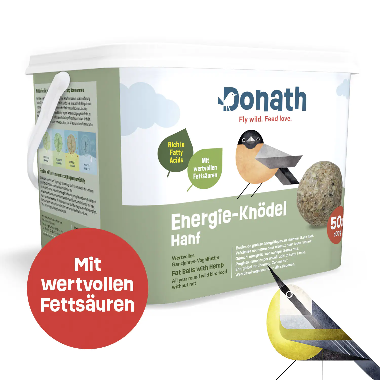 4260681740503 Donath Energie-Knödel Meisenknödel Hanf 50 x 100 g