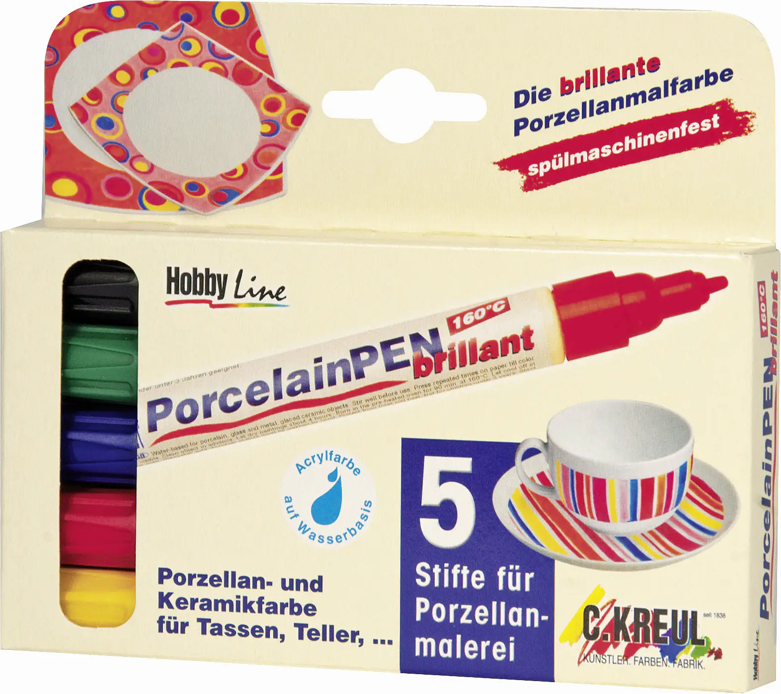 Kreul Porzellanmaler brillant 5er Set PorcelainPen