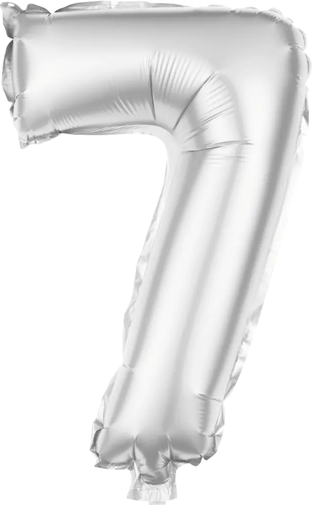 Folienballon Zahl 7 silber 100 cm Folienballon Zahl 7 silber 100 cm