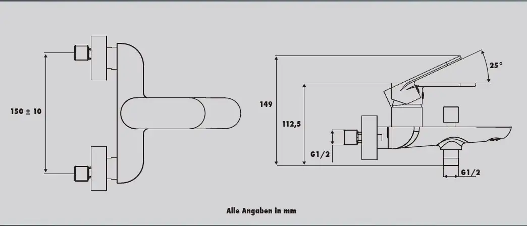 Primaster Badewannenarmatur Prag verchromt