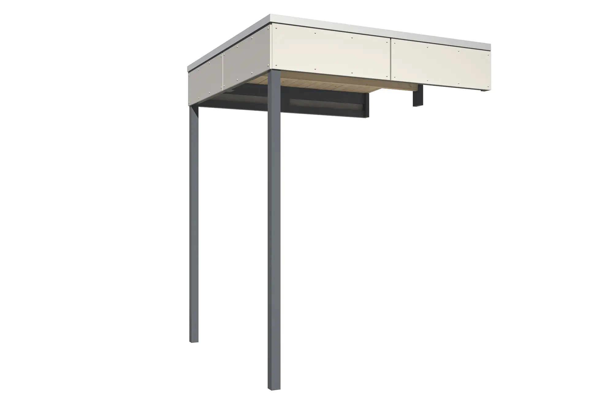 SKAN HOLZ Seitliche Überdachung für CrossCube 168 x 169 cm Gr. 2 Telegrau