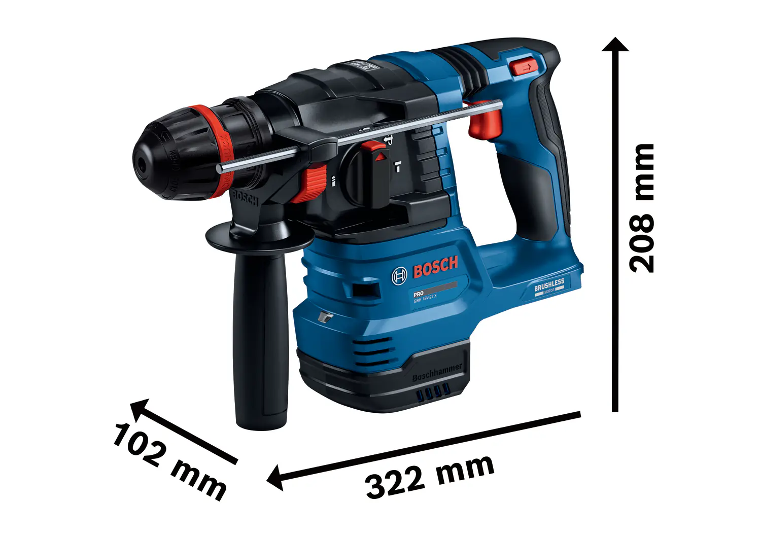 Bosch Professional Akku-Bohrhammer GBH 18V-22 X Solo