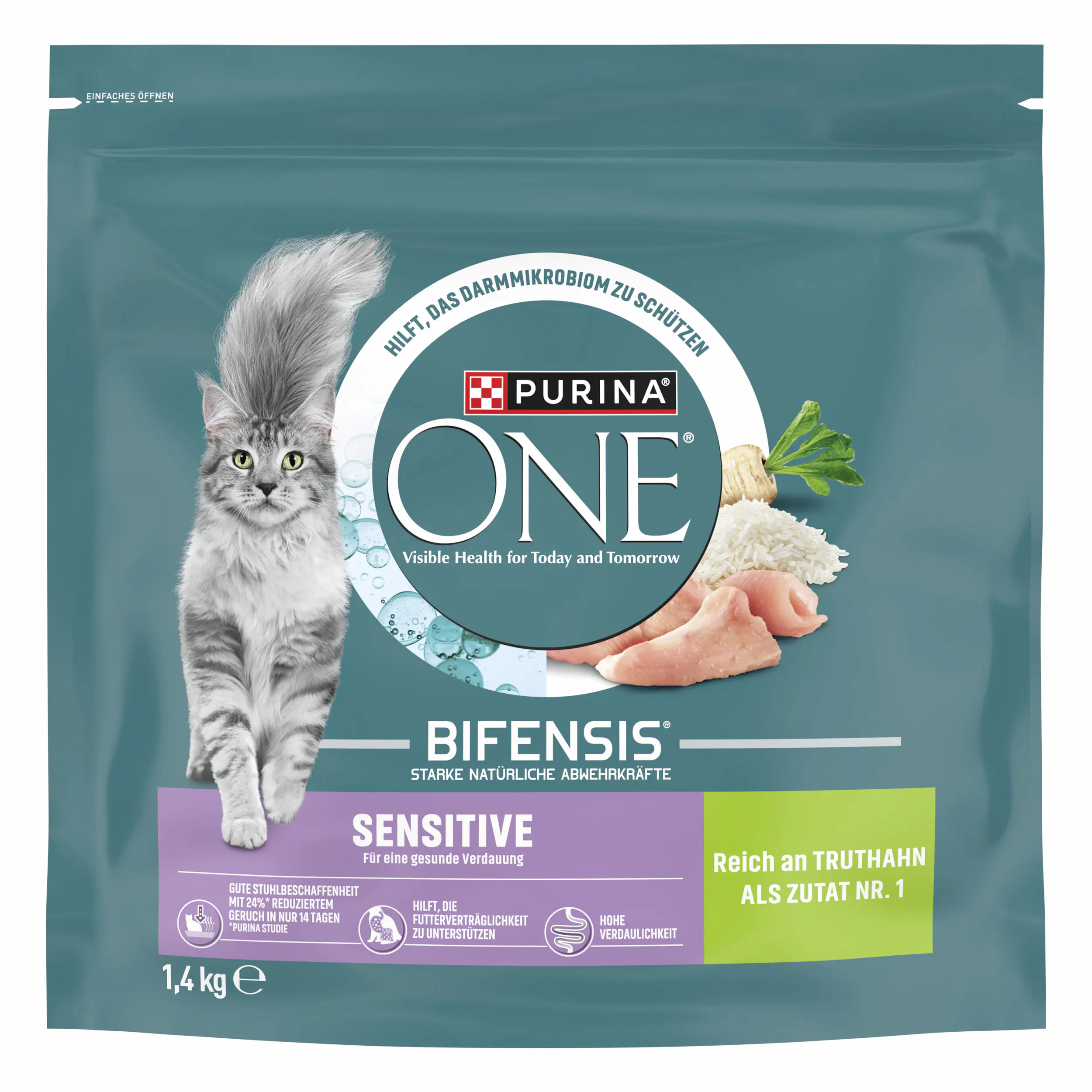 Purina One Katzenfutter Sensitive reich an Truthahn 1,4 kg