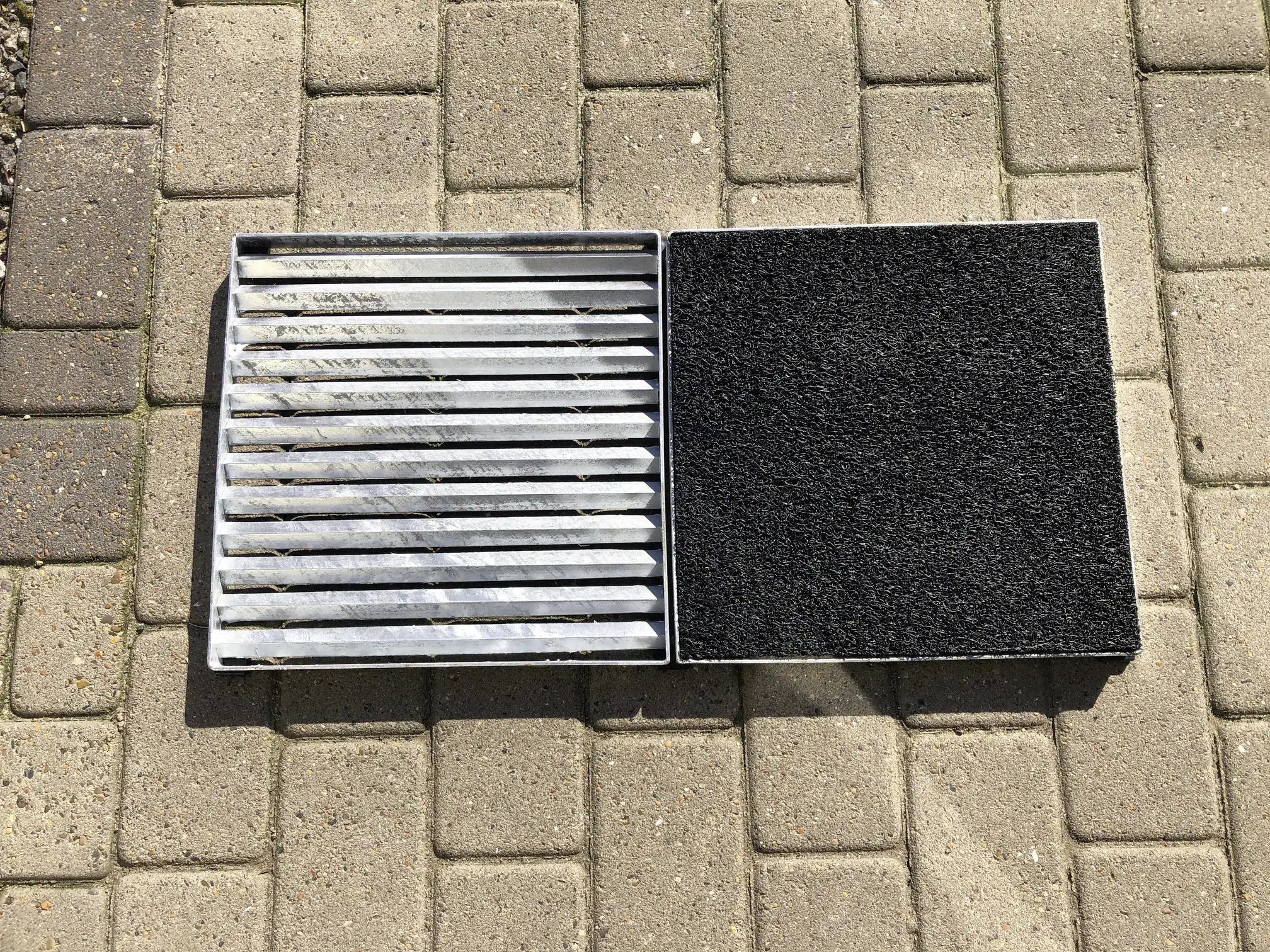 Plus Fußabtreter Cubic 40 x 80 cm mit Rahmen, Rost & Kunststoffmatte