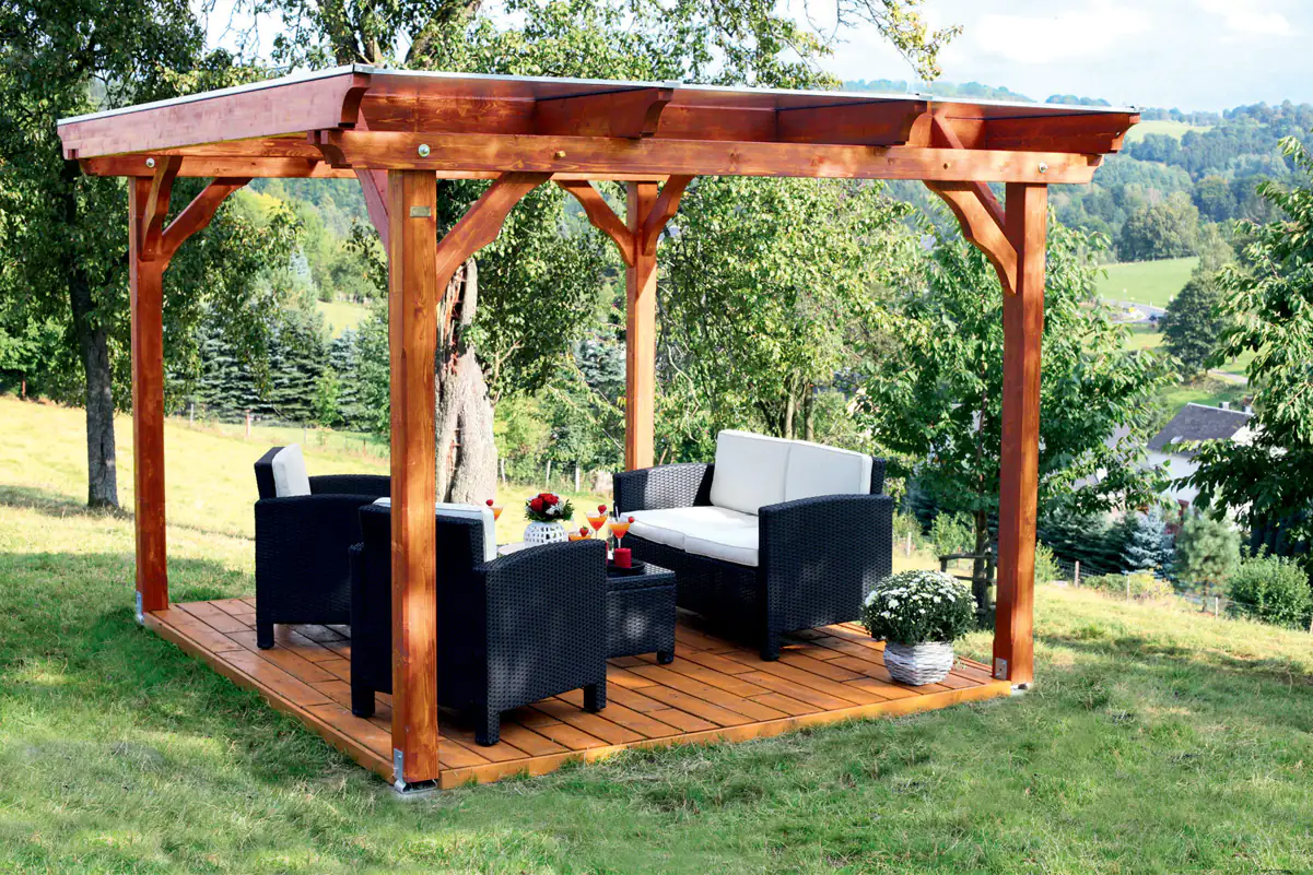 SKAN HOLZ Pavillon Marseille 327 x 350 cm, weiss