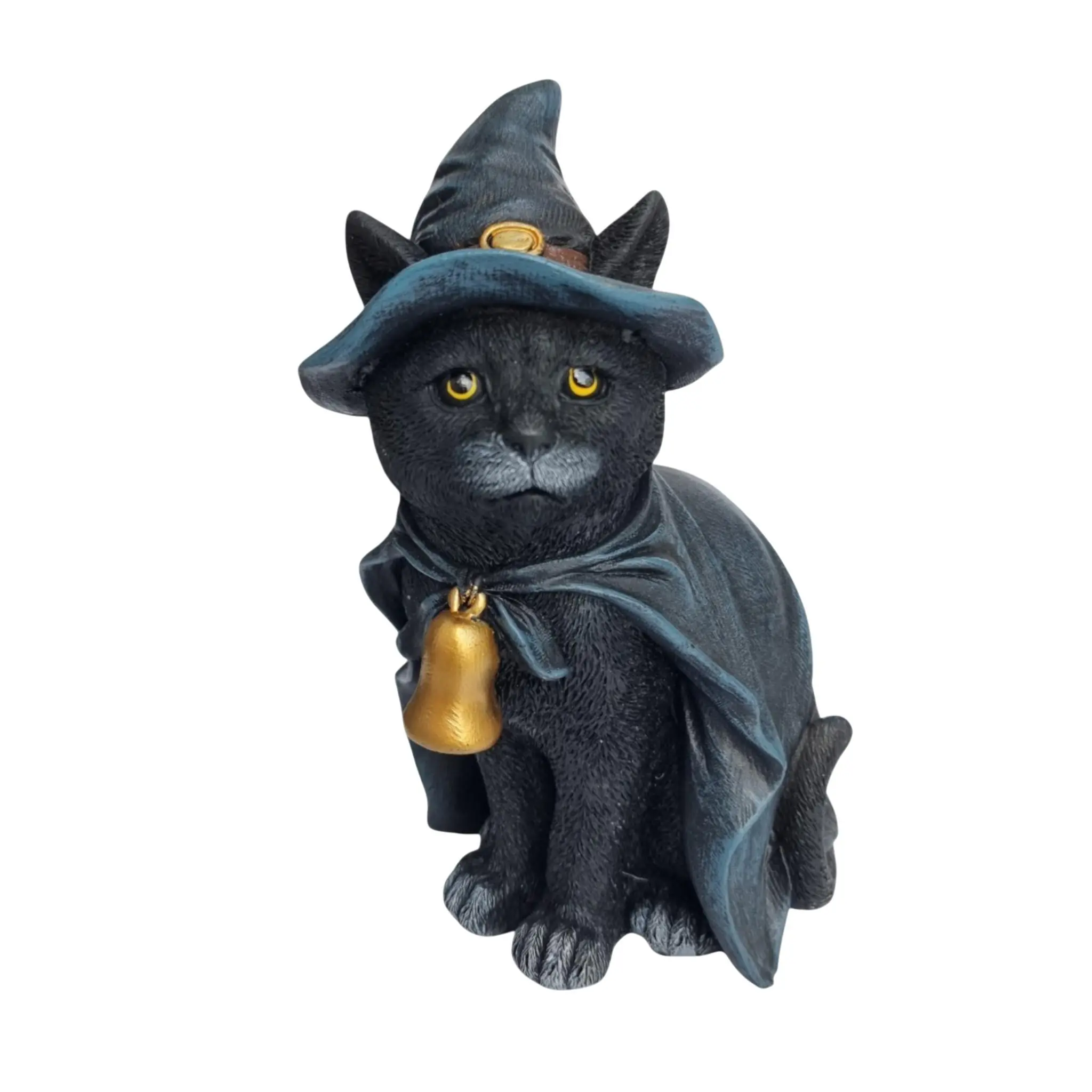 Dekofigur Hexenkatze 19 x 13 cm schwarz/gold