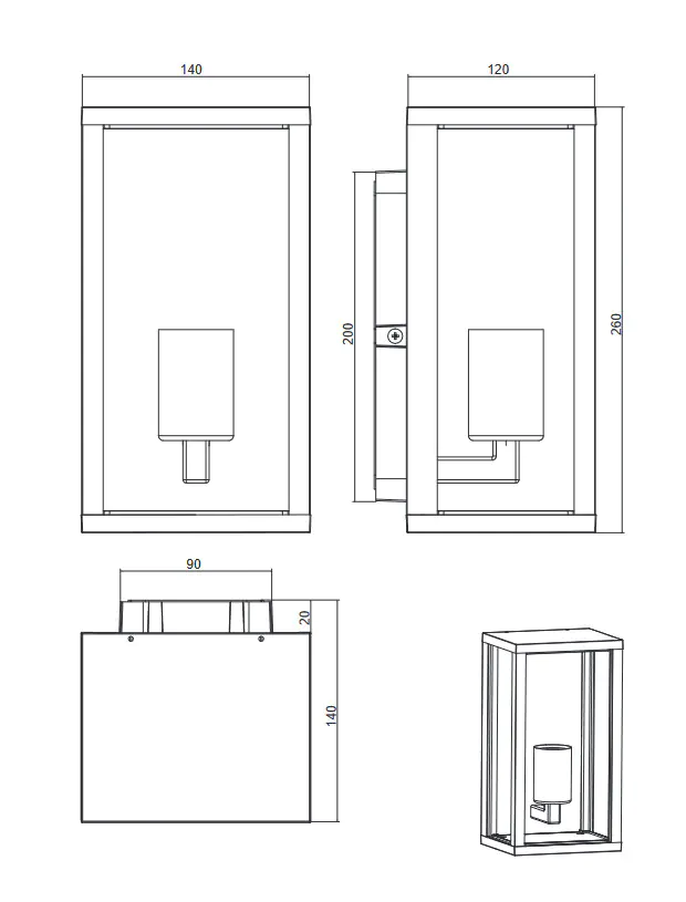 Trio Leuchten Außen-Wandleuchte Garonne E27 anthrazit