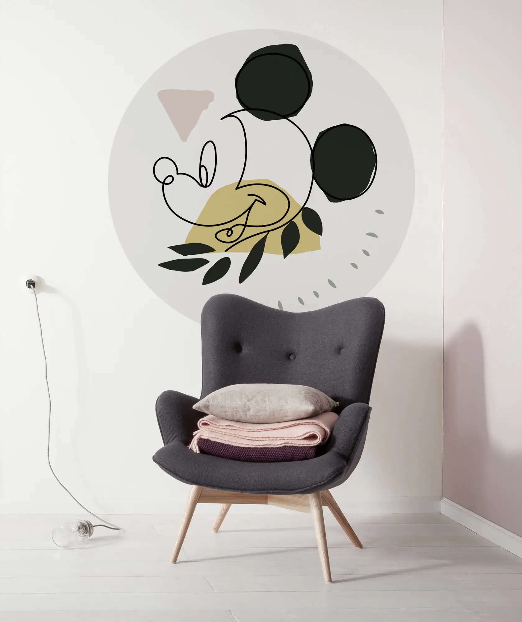 Komar Vlies Fototapete Dot Mickey Modern Art Ø 128 cm selbstklebend Komar Vlies Fototapete Dot Mickey Modern Art Ø 128 cm selbstklebend