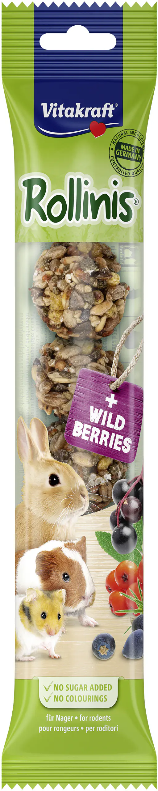 Vitakraft Rollinis® Nagersnack Waldbeere 7 Stück