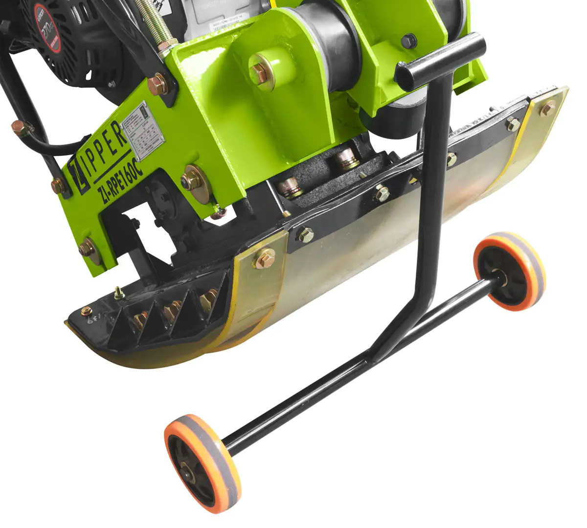 Zipper Rüttelplatte ZI-RPE160C inkl. Gummimatte und Fahrwerk