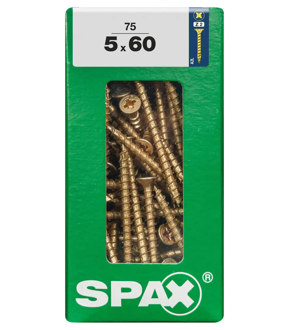 Spax Universalschrauben 5.0 x 60 mm PZ 2 - 75 Stk.