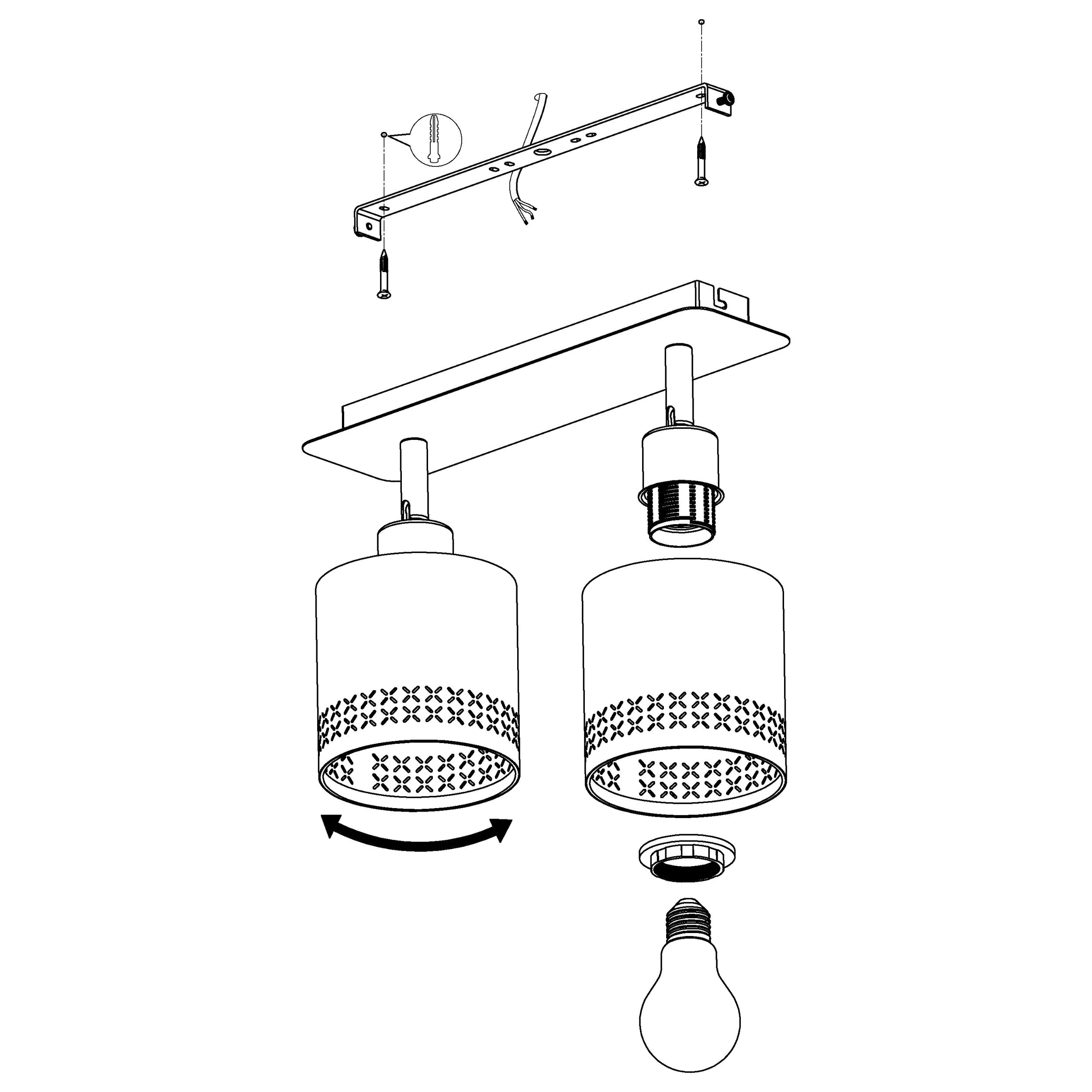 Eglo 2er Spot Esteperra schwarz-gold 33,5 x 9 cm E27