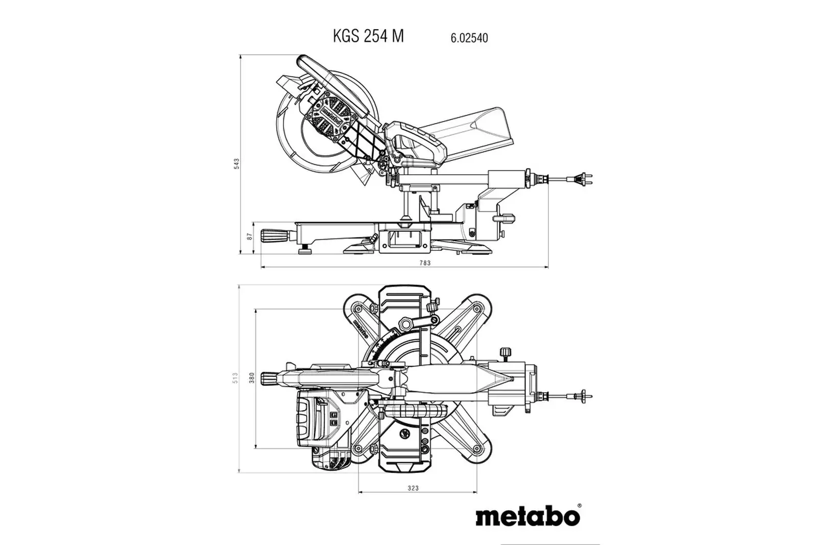 Metabo Kappzugsäge KGS 254 M inkl. 2 x Hartmetall-Sägeblatt Metabo Kappzugsäge KGS 254 M inkl. 2 x Hartmetall-Sägeblatt