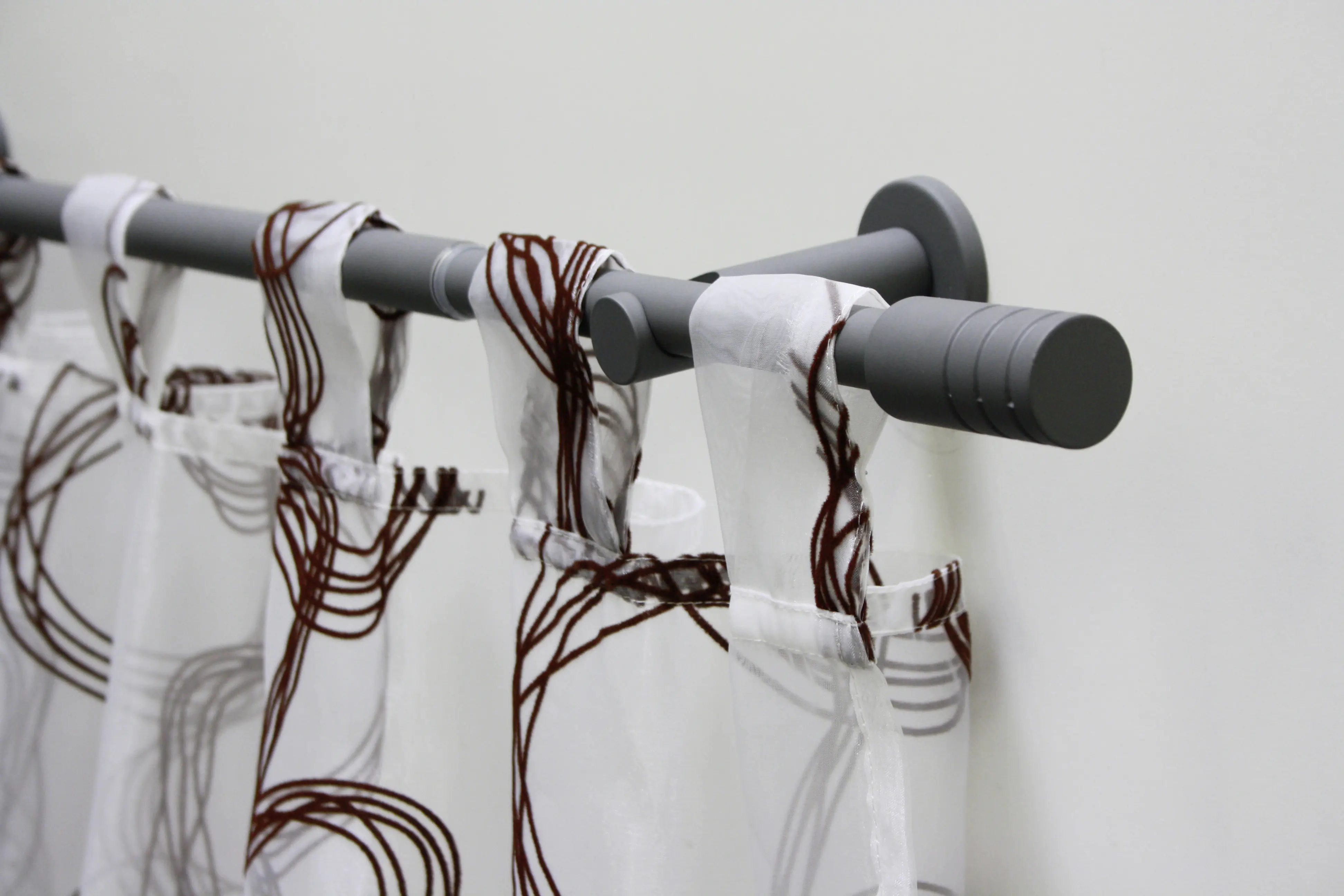 Gardinia Gardinenstangen-Set Elba Zylinder 1-Lauf Ø 16-19 mm Steingrau 190 cm - 340 cm