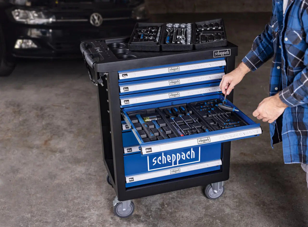 Scheppach Werkstattwagen TW1100 71-teilig abschließbar 450 kg Traglast