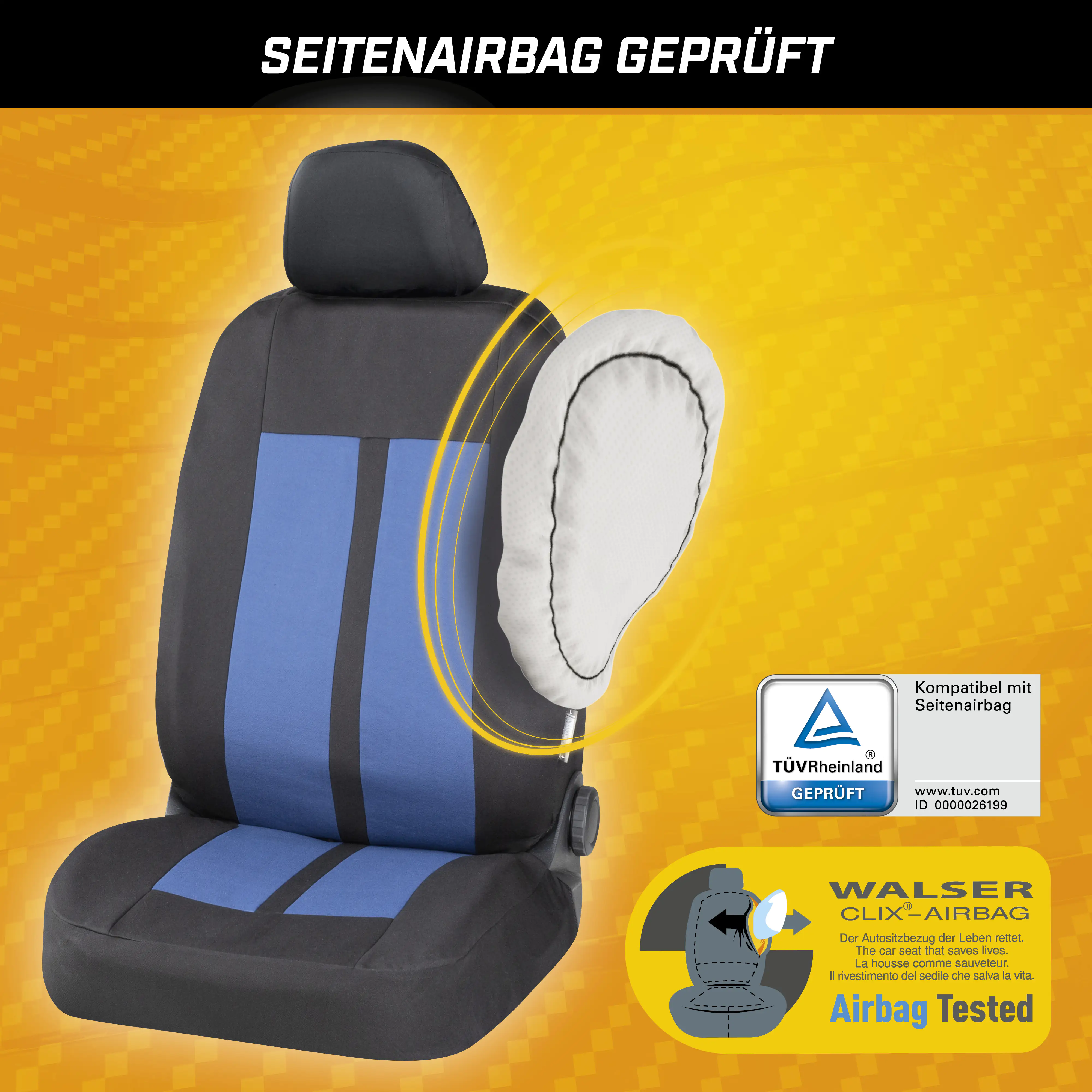 CarComfort Autositzbezug-Set Elphin schwarz-blau CarComfort Autositzbezug-Set Elphin schwarz-blau