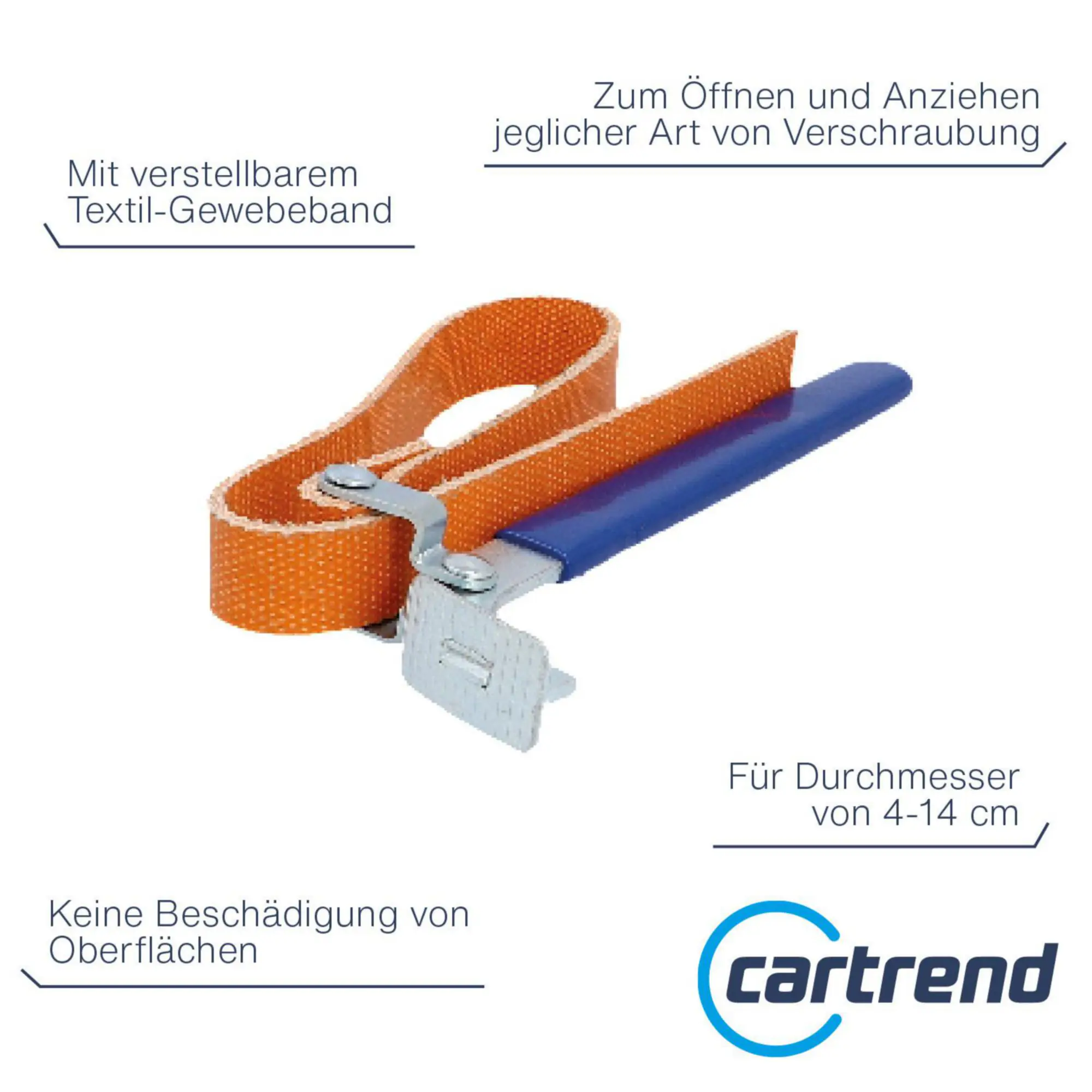 Unitec Ölfilter-Löseschlüssel für Ø 4-14cm