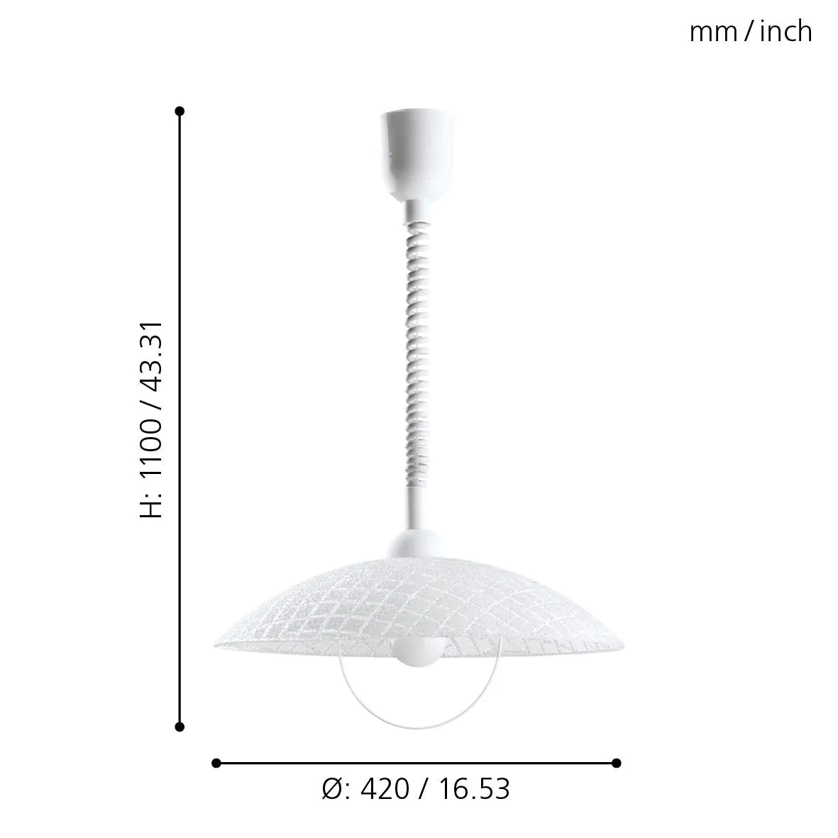 Eglo Pendelleuchte Alvez weiß Ø 42 cm E27, weiß Eglo Pendelleuchte Alvez weiß Ø 42 cm E27, weiß