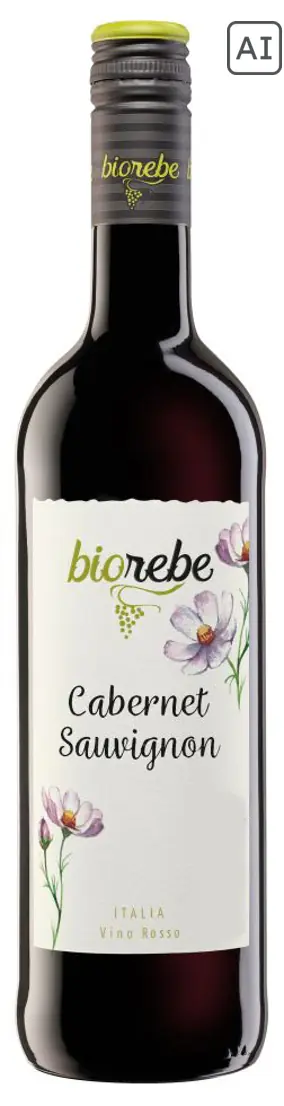 Biorebe Rotwein Carbernet Sauvignon trocken Italien 1 x 0,75 L bio/vegan