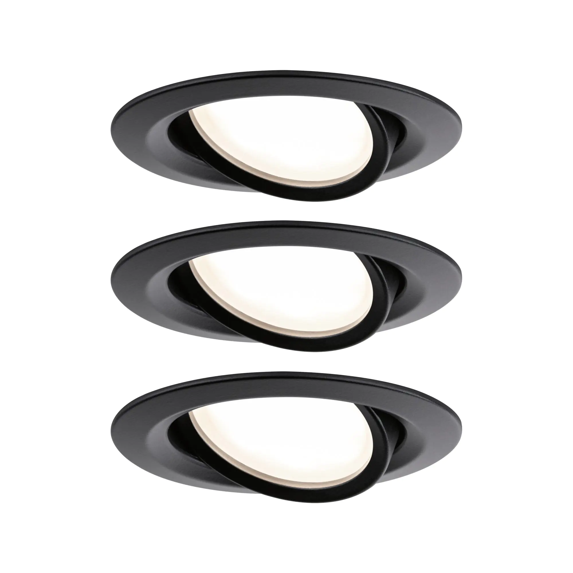 Paulmann LED Einbauleuchte Nova 3er-Set schwarz matt schwenkbar Ø 9,3 cm  Paulmann LED Einbauleuchte Nova 3er-Set schwarz matt schwenkbar Ø 9,3 cm