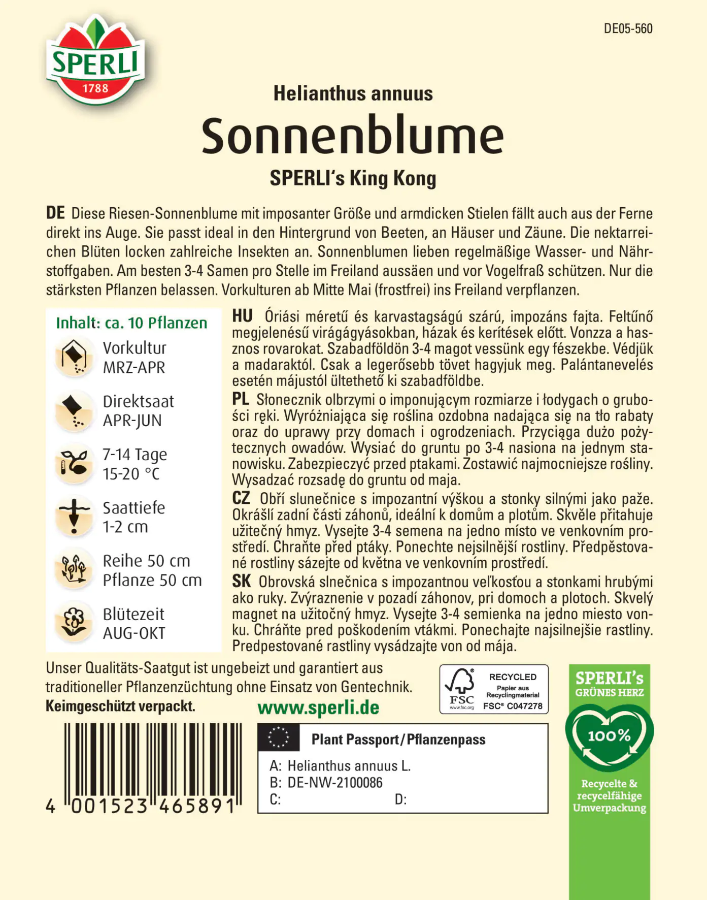 Sperli Sonnenblume SPERLI's King Kong