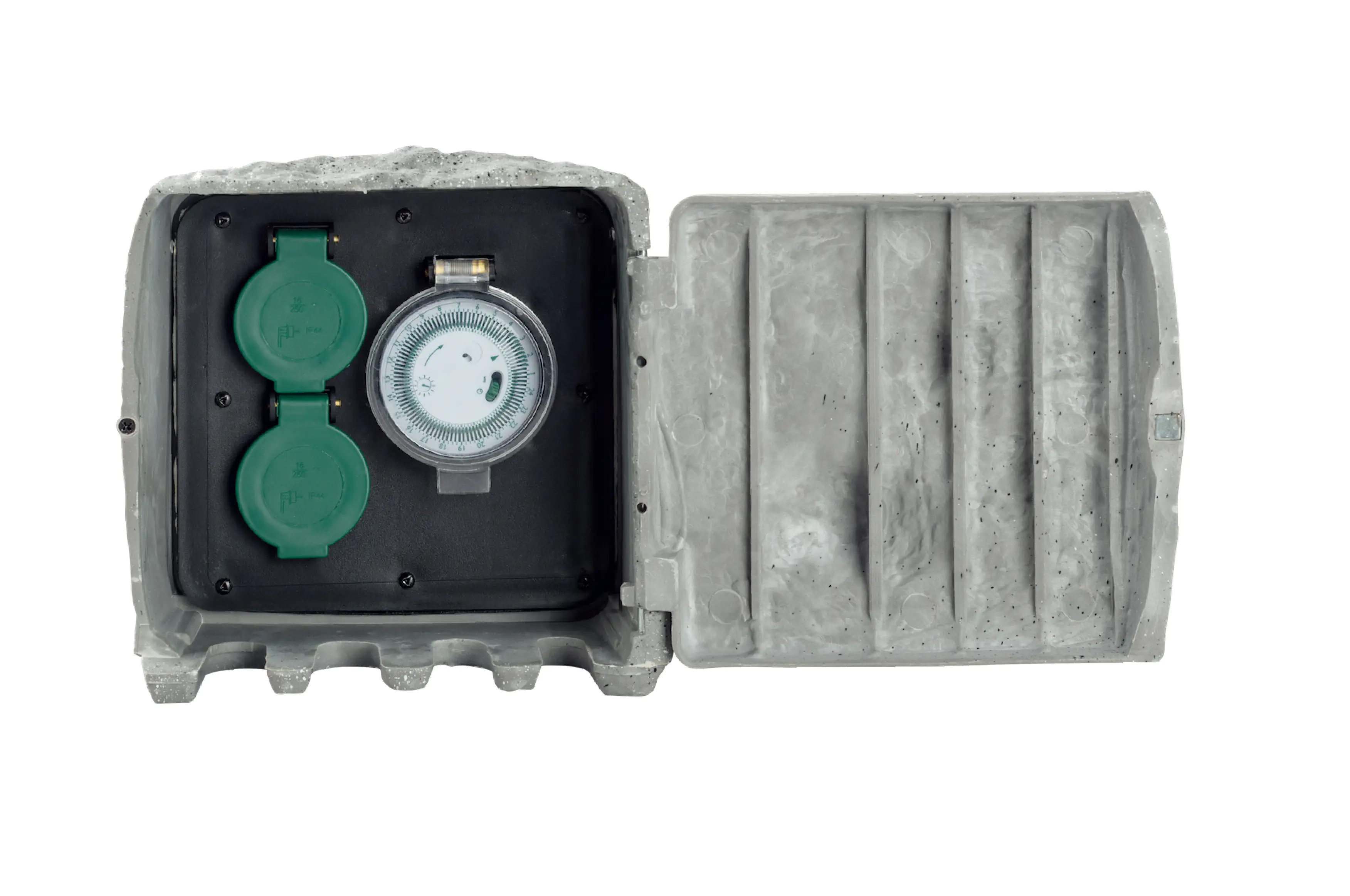 TrendLine Steckdosenverteiler Stein 2 Steckdosen mit Zeitschaltuhr 