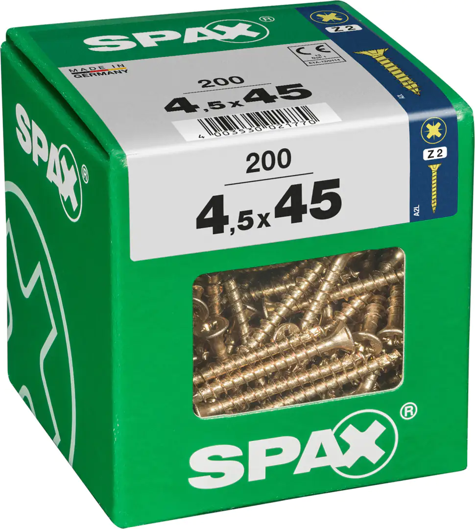 Spax Universalschrauben 4.5 x 45 mm PZ 2 - 200 Stk.