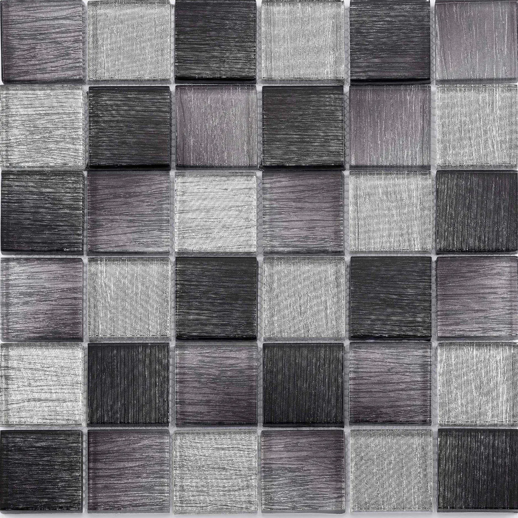 Mosaikfliese Glas Diamond 30 x 30 cm schwarz-mix Steinmaß: ca. 4,8 x 4,8 cm