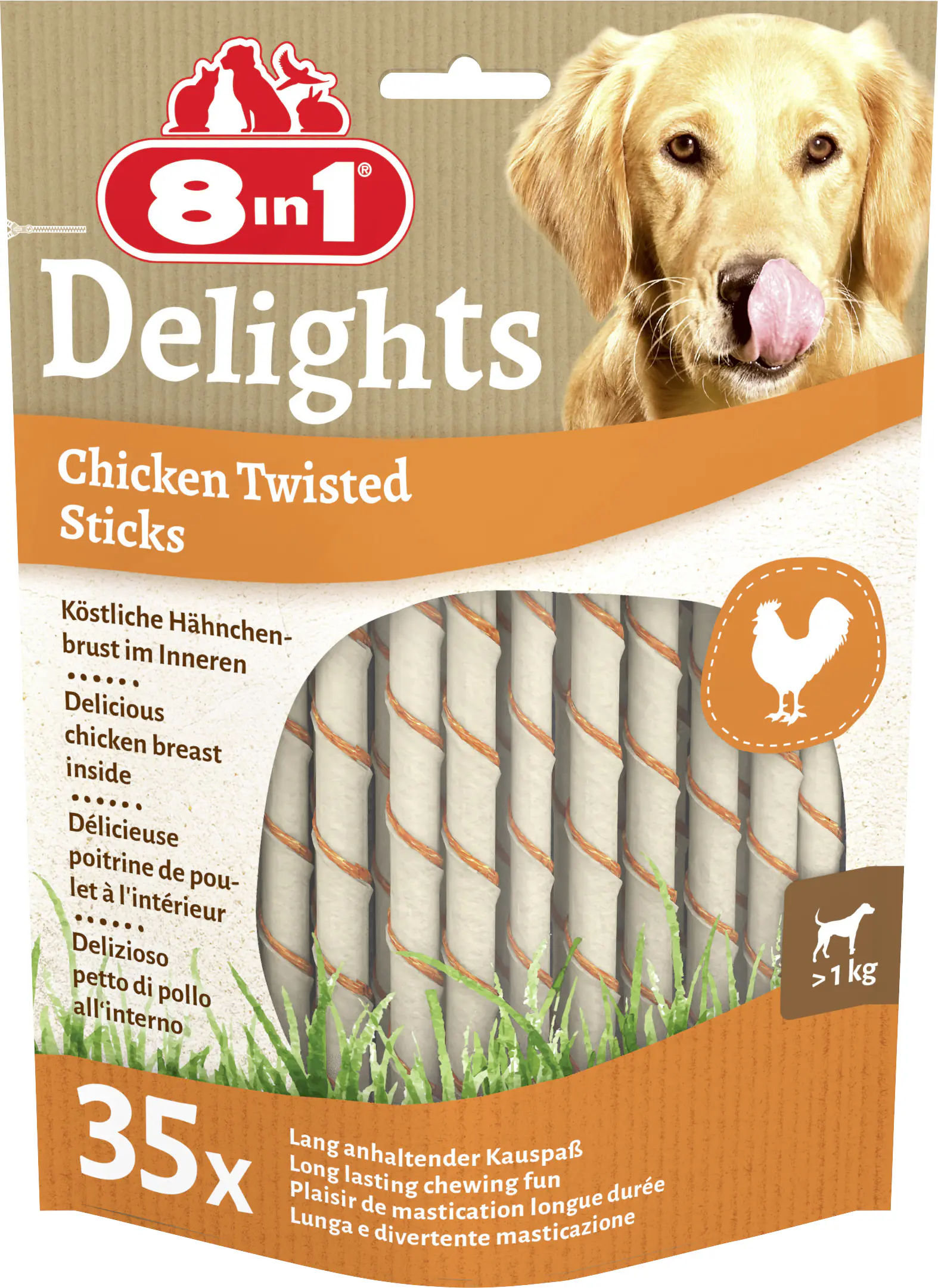 8in1 Delights Hundesnack Twisted Sticks