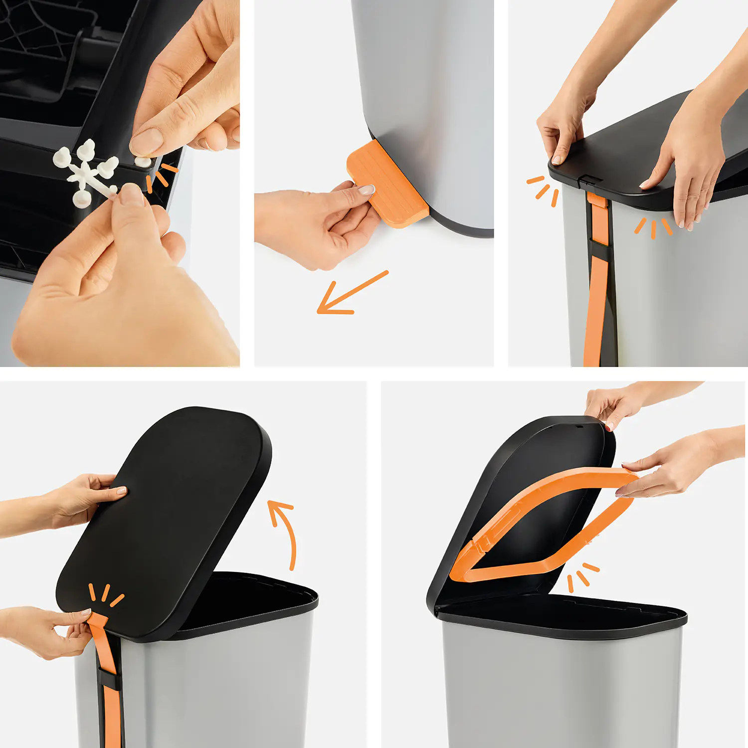 Rotho Treteimer Ribo 35 L weiß grau Rotho Treteimer Ribo 35 L weiß grau
