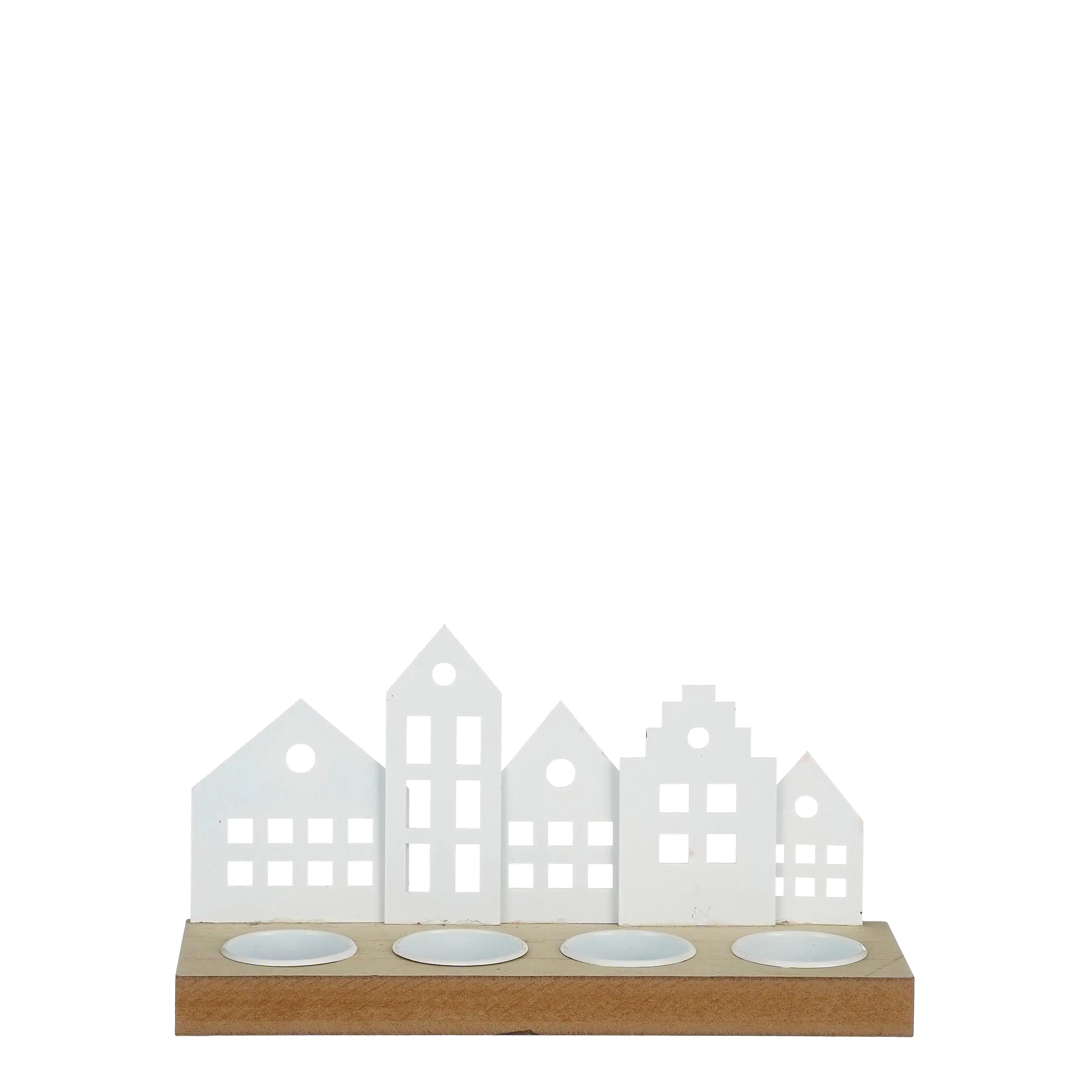 House of Seasons Teelichthalter Haus weiß 25 x 8 x 13 cm