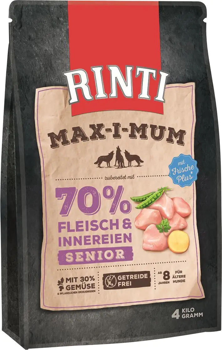 Rinti Max-i-Mum Hundetrockenfutter Senior 4 kg Fleisch & Innereien