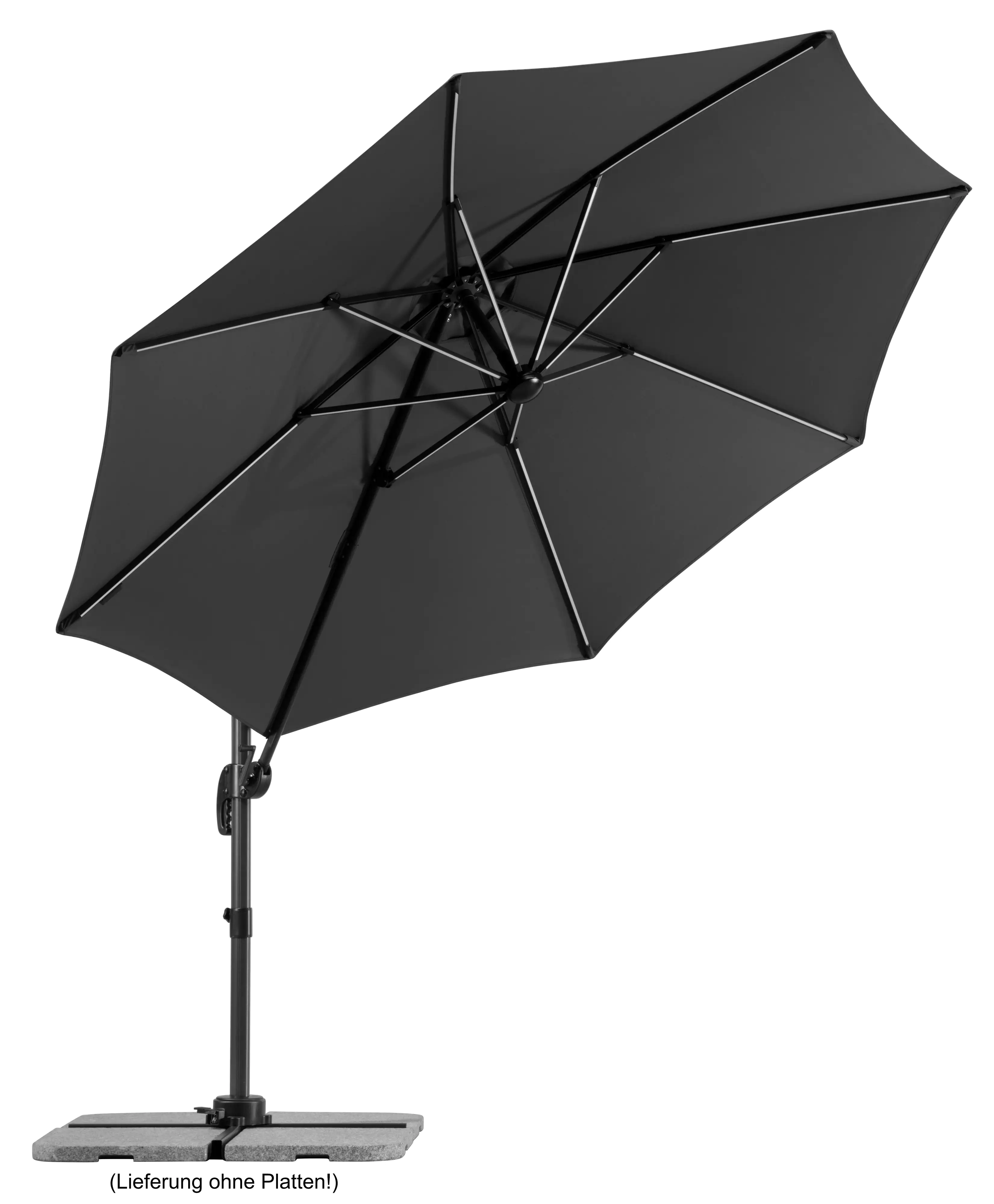 Schneider Ampelschirm Rhodos Blacklight anthrazit Ø 300 cm Schneider Ampelschirm Rhodos Blacklight anthrazit Ø 300 cm