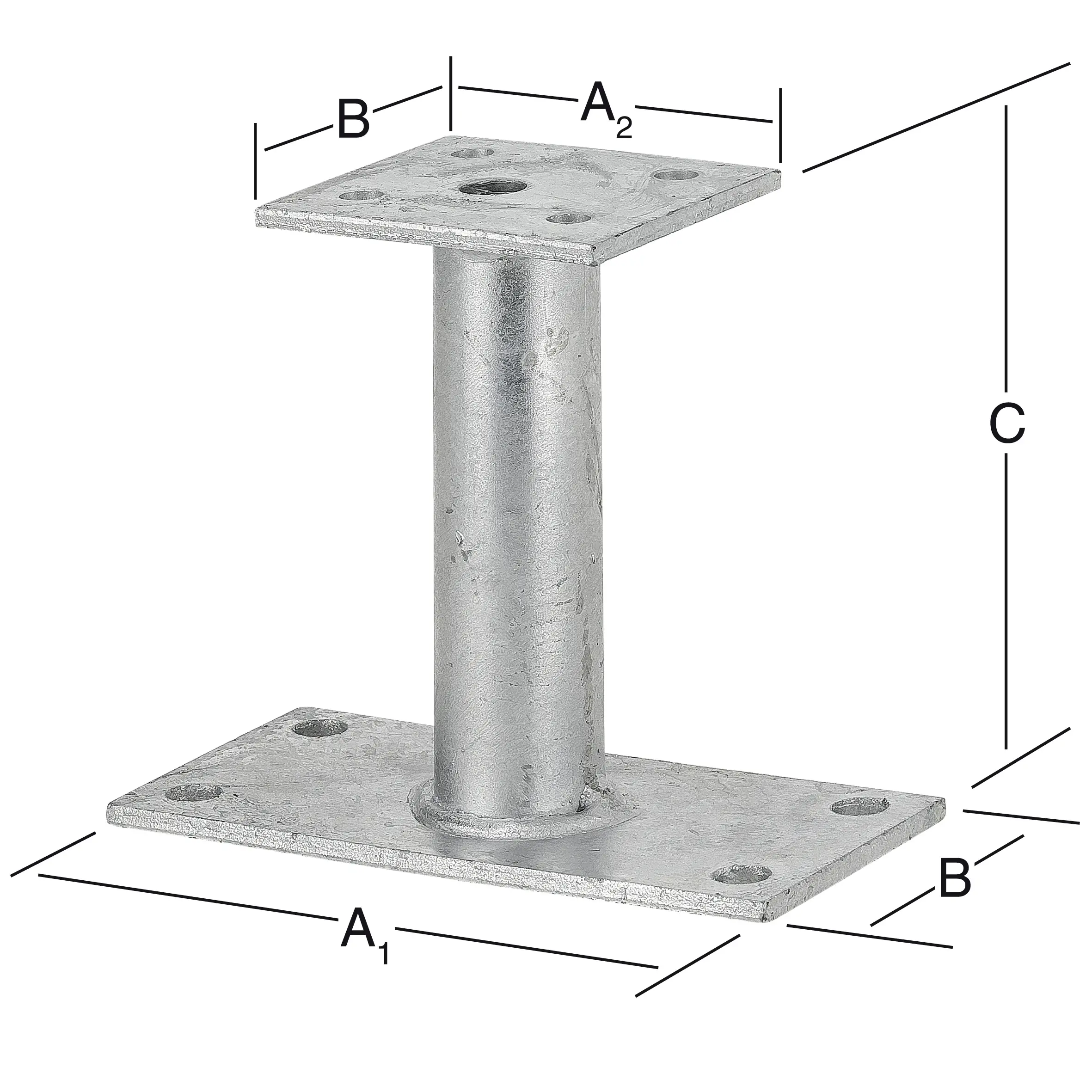 Vormann Podest-Stützenschuhe feuerverzinkt 150/80 x 70 x 132 mm
