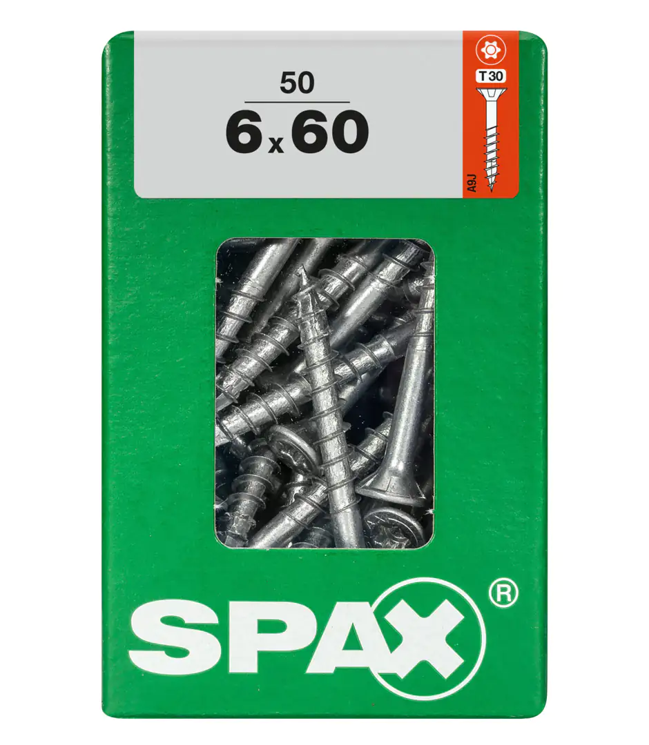 Spax Universalschrauben 6.0 x 60 mm TX 30 Senkkopf - 50 Stk.