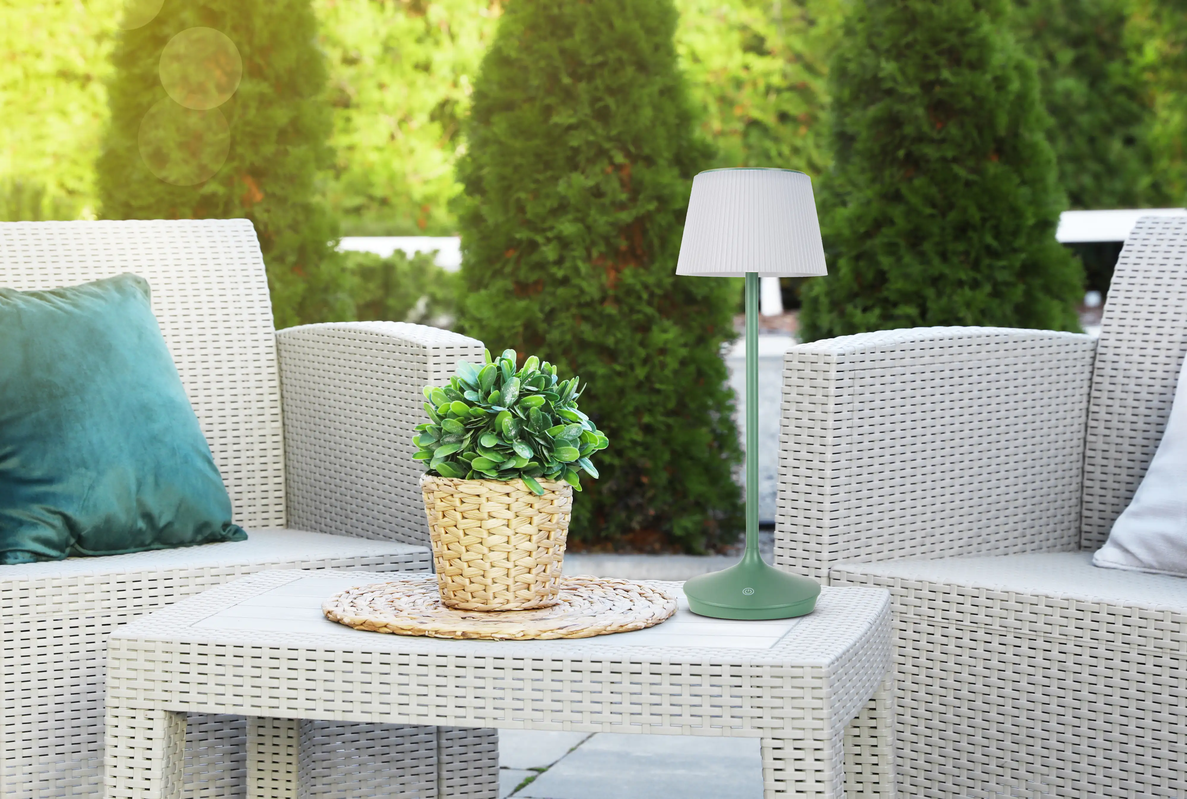 Light & More Solar-Tischleuchte Emmi grün 38 x 13 cm Light & More Solar-Tischleuchte Emmi grün 38 x 13 cm