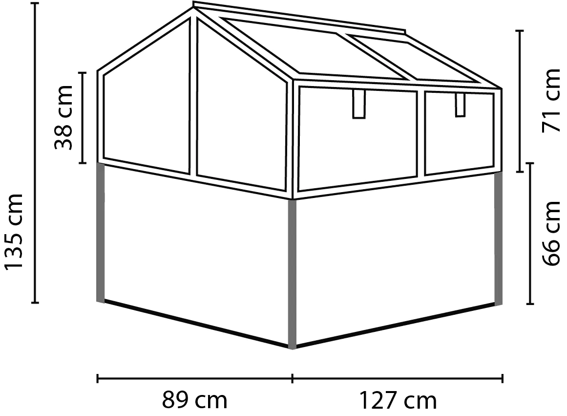 Vitavia Hochfrühbeet Zola 89 x 127 x 135 cm 4 mm Hohlkammerplatten