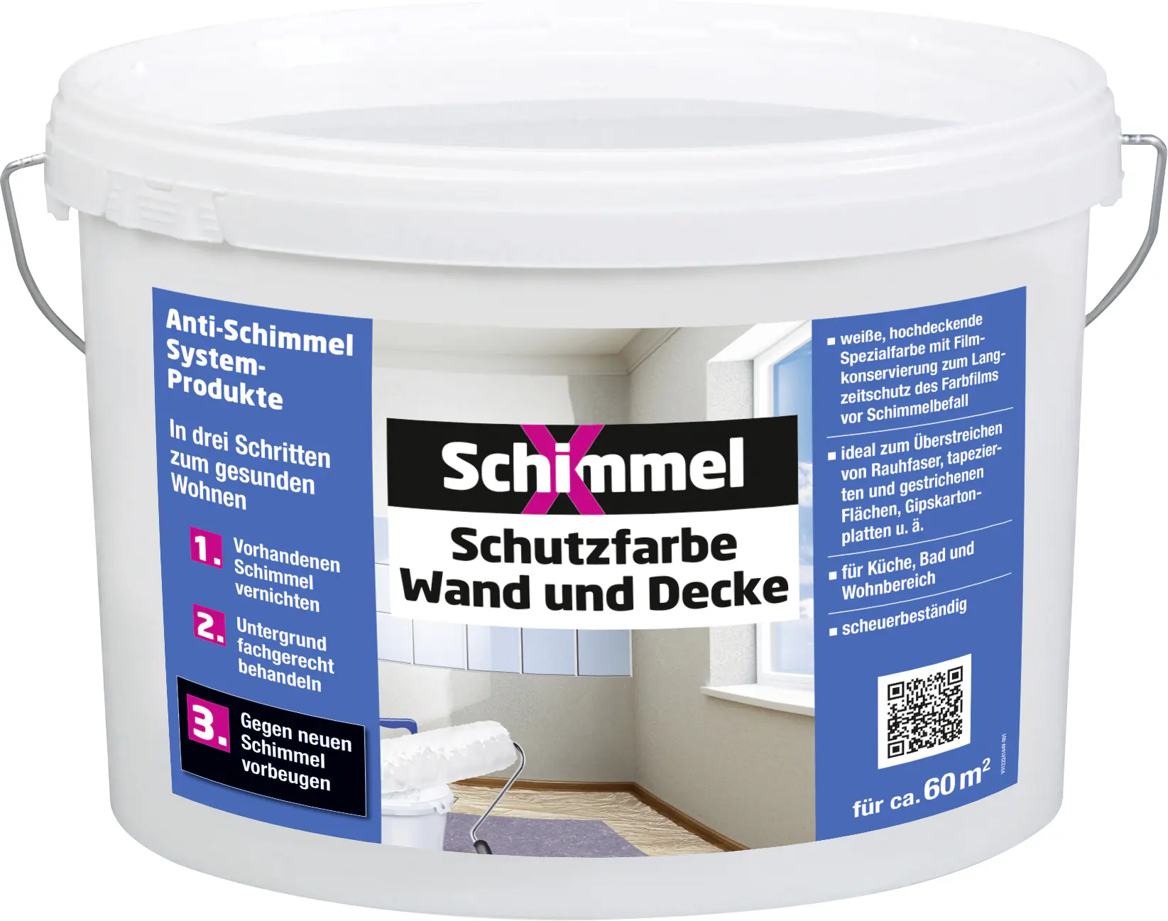Schimmel-X Schutzfarbe Wand und Decke 10 L weiß