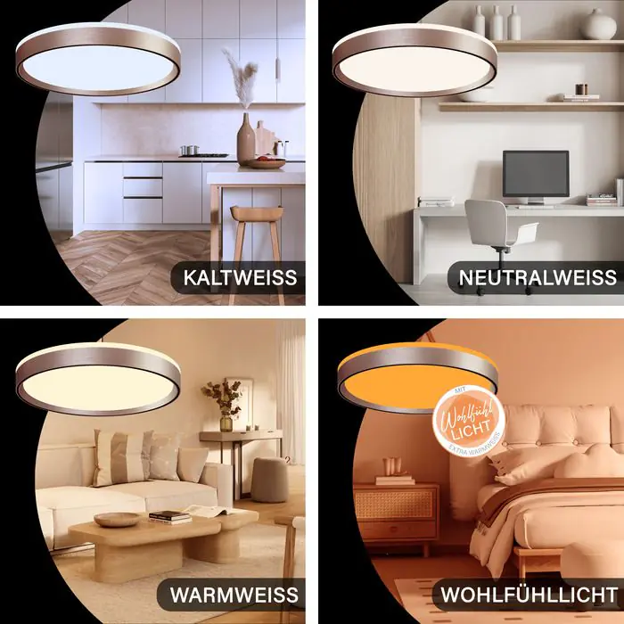 MegaLight LED-Deckenleuchte Shining Pluto Rosé Ø48 cm dimmbar