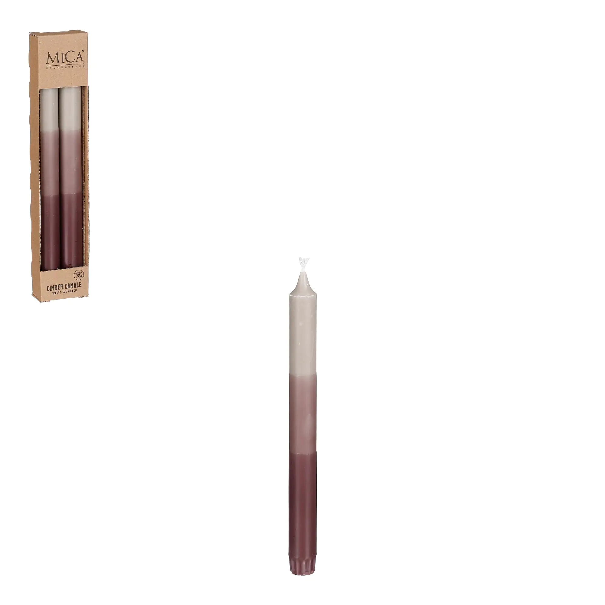 Mica Spitzkerze Dip-dye Stearin violett - 2 Stück Mica Spitzkerze Dip-dye Stearin violett - 2 Stück