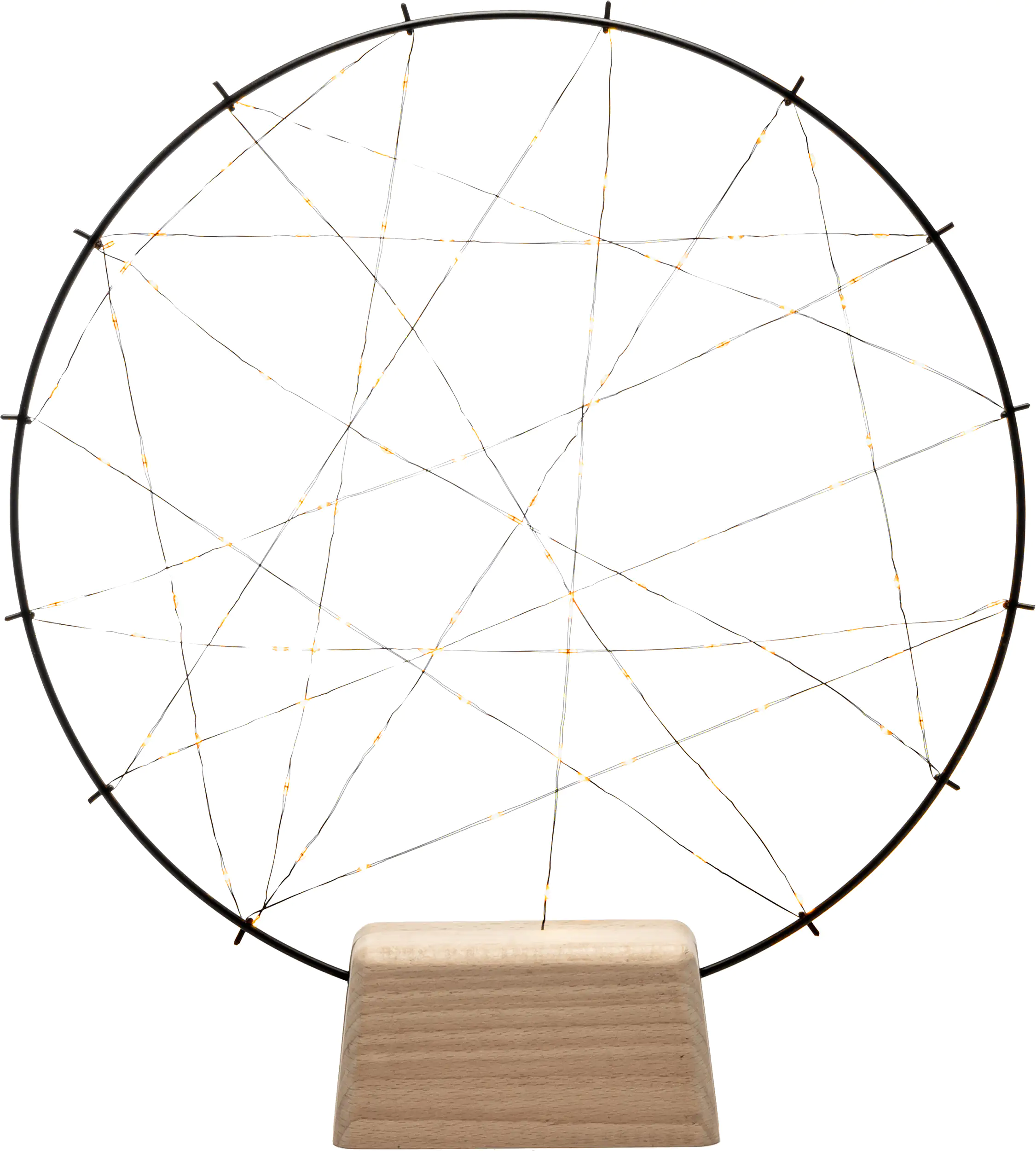 7318307837872 Konstsmide LED Metallsilhouette Ring mit Holzfuß schwarz 36 x 5 x 39,5 cm